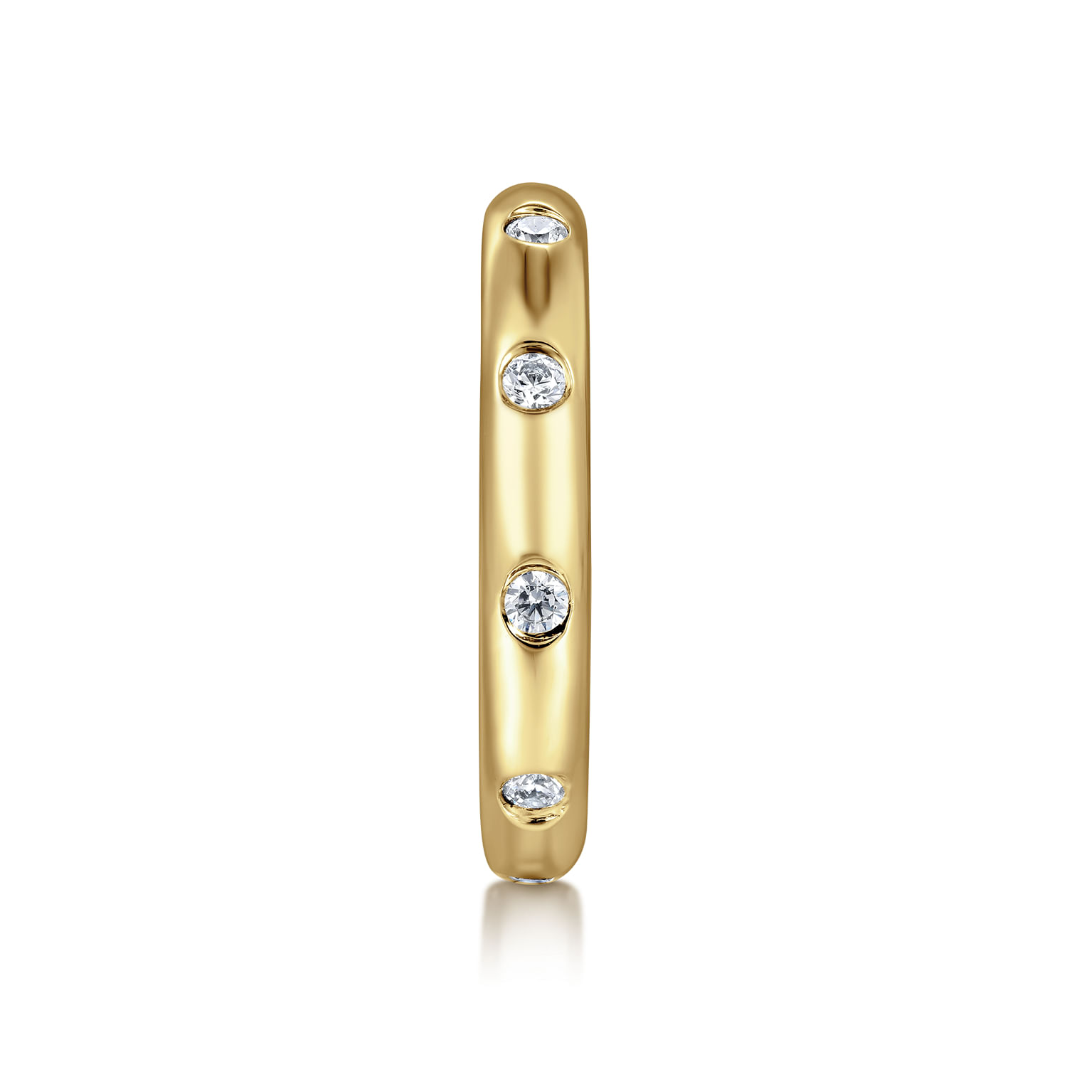 Modena - 14K Yellow Gold Burnish Set Diamond Eternity Band