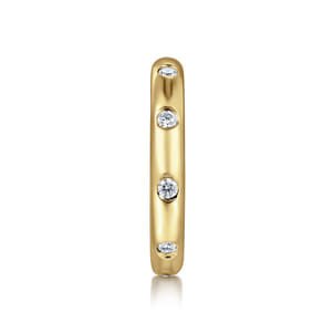 Modena - 14K Yellow Gold Burnish Set Diamond Eternity Band