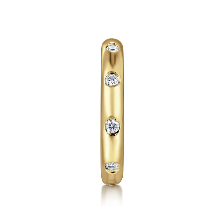 Eternity Band Wedding Ring in 14k Yellow Gold with Round Natural Diamond at Gabriel & Co. - Shot 4