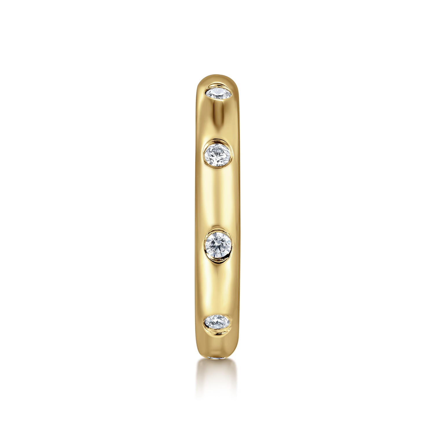 Eternity Band Wedding Ring in 14k Yellow Gold with Round Natural Diamond at Gabriel & Co. - Shot 3