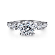 Monah - 14K White Gold Round Diamond Engagement Ring