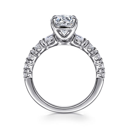 Monah - 14K White Gold Round Diamond Engagement Ring