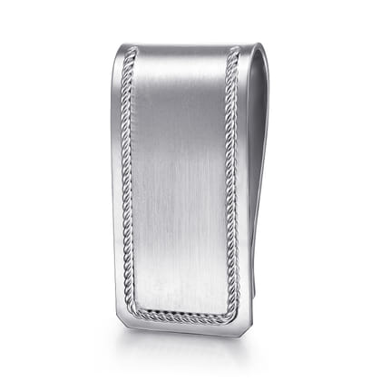 Money Clip Twisted Rope Trim 925 Sterling Silver