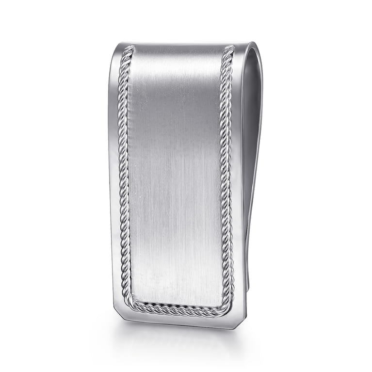 Money Clip Twisted Rope Trim 925 Sterling Silver - Shot 1