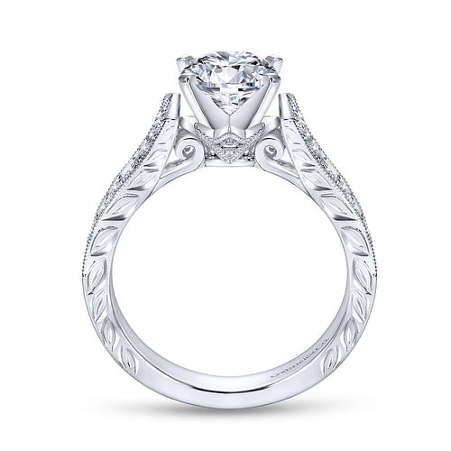 Monica - 14K White Gold Round Diamond Engagement Ring - 0.25 ct - Shot 2