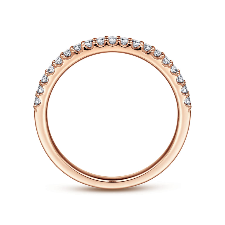 Straight Wedding Ring in 14k Rose Gold with Round Natural Diamond at Gabriel & Co. - Shot 2