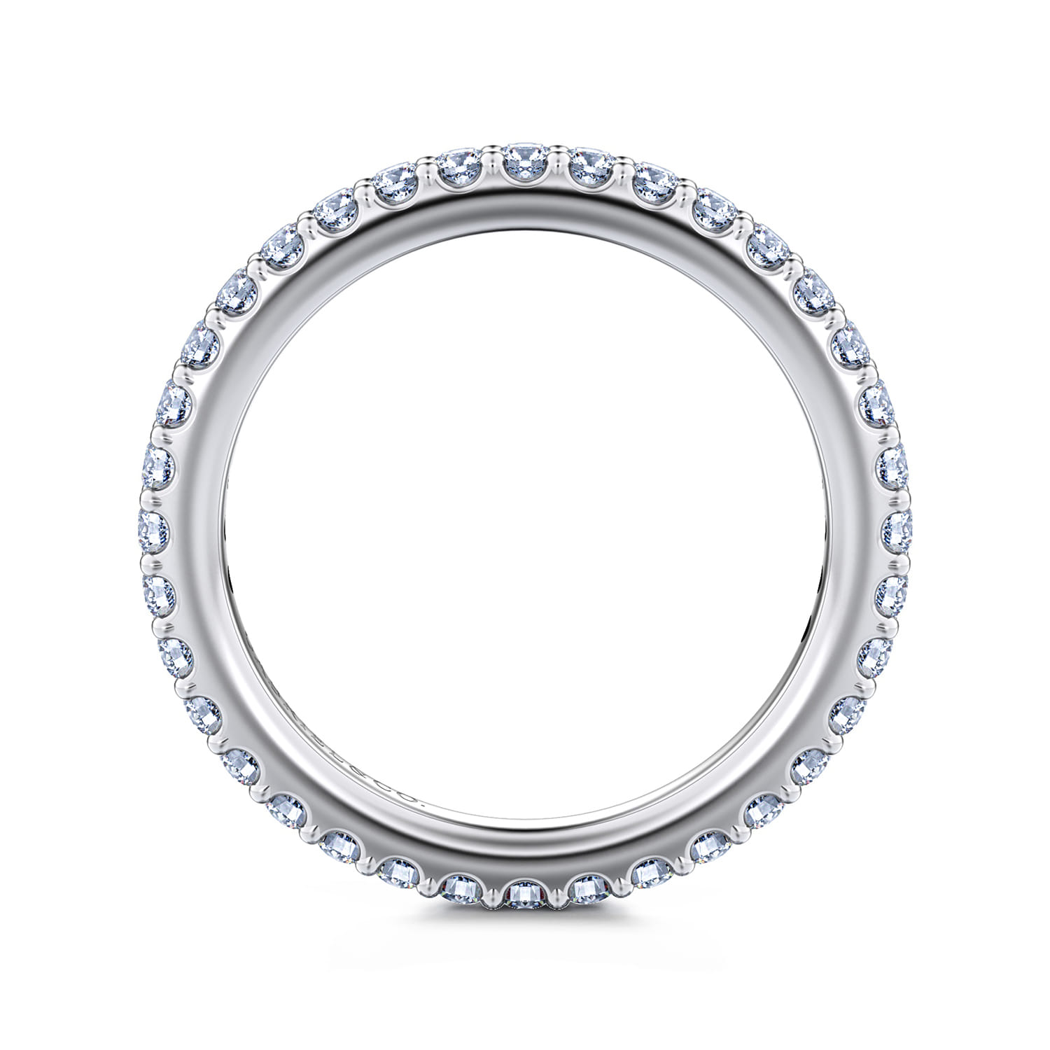 Eternity Band Wedding Ring in 14k White Gold with Round Natural Diamond at Gabriel & Co. - Shot 2