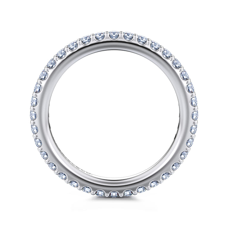 Eternity Band Wedding Ring in 14k White Gold with Round Natural Diamond at Gabriel & Co. - Shot 2