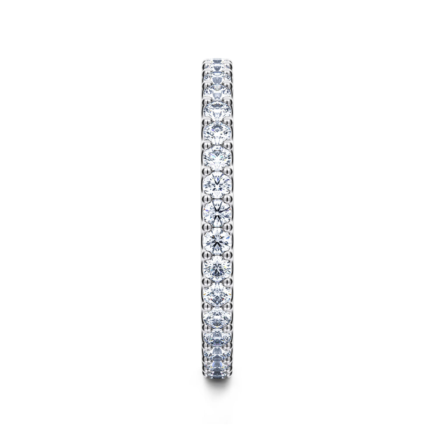 Eternity Band Wedding Ring in 14k White Gold with Round Natural Diamond at Gabriel & Co. - Shot 4