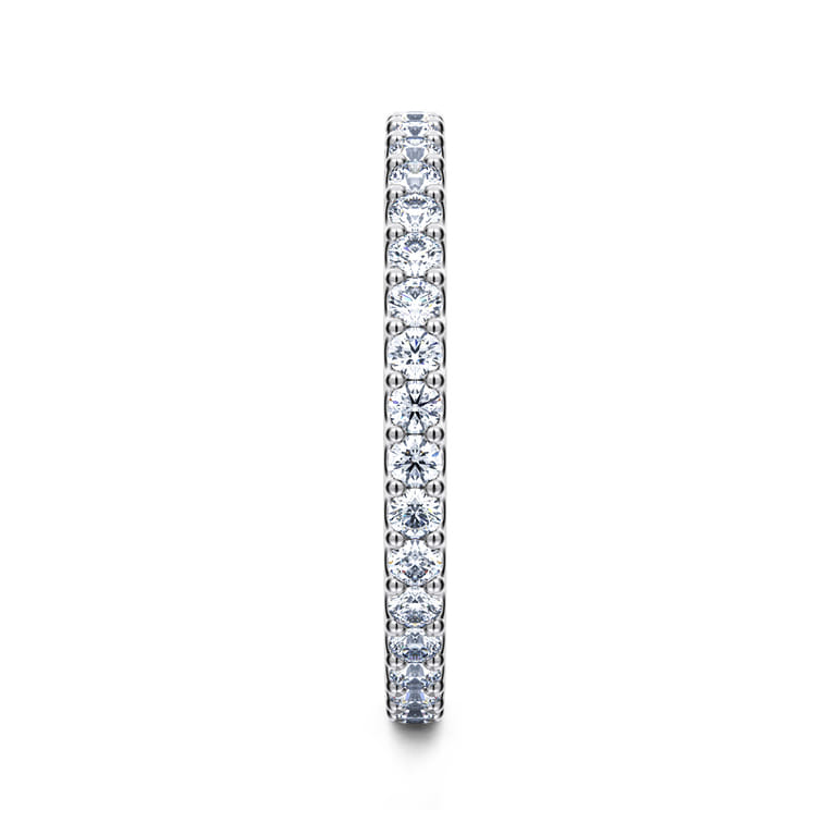 Eternity Band Wedding Ring in 14k White Gold with Round Natural Diamond at Gabriel & Co. - Shot 4