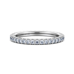Montreal - 14K White Gold French Pave Set Diamond Eternity Band