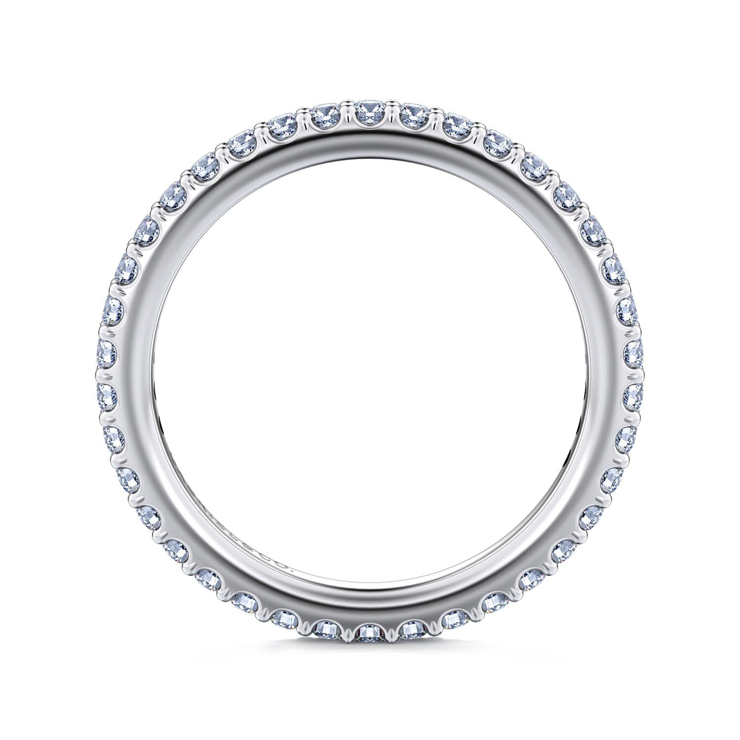 Eternity Band Wedding Ring in 14k White Gold with Round Natural Diamond at Gabriel & Co. - Shot 2