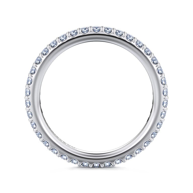 Eternity Band Wedding Ring in 14k White Gold with Round Natural Diamond at Gabriel & Co. - Shot 2