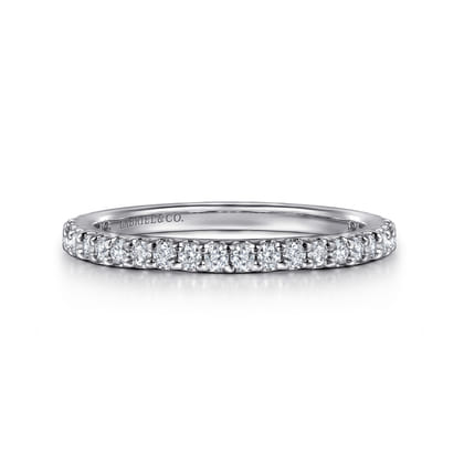Montreal - 14K White Gold French Pave Set Diamond Eternity Band
