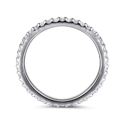 Montreal - 14K White Gold French Pave Set Diamond Eternity Band