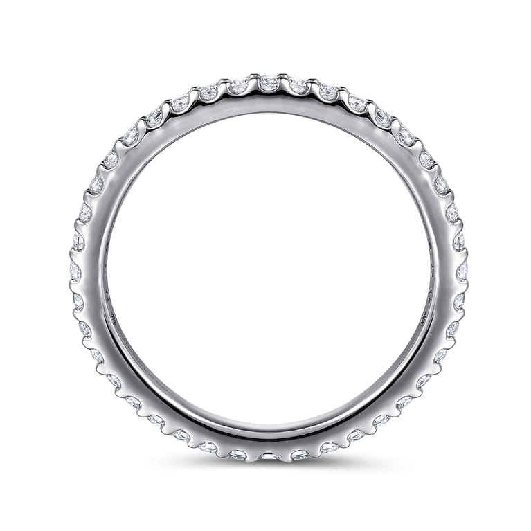 Eternity Band Wedding Ring in 14k White Gold with Round Natural Diamond at Gabriel & Co. - Shot 2