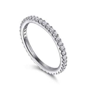Montreal - 14K White Gold French Pave Set Diamond Eternity Band