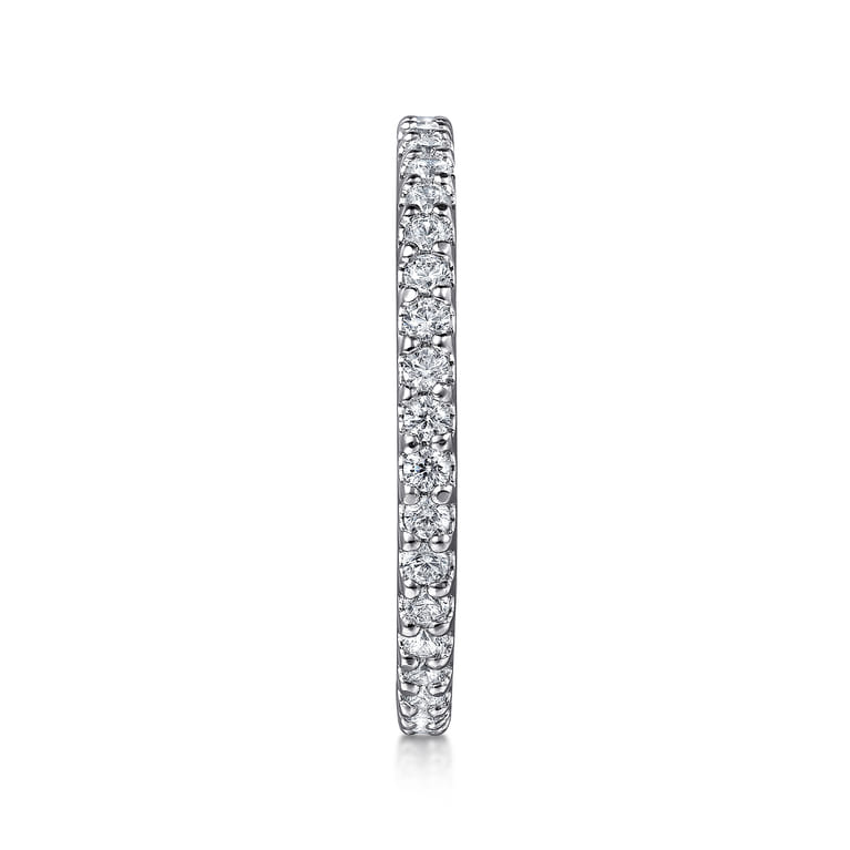 Eternity Band Wedding Ring in 14k White Gold with Round Natural Diamond at Gabriel & Co. - Shot 4
