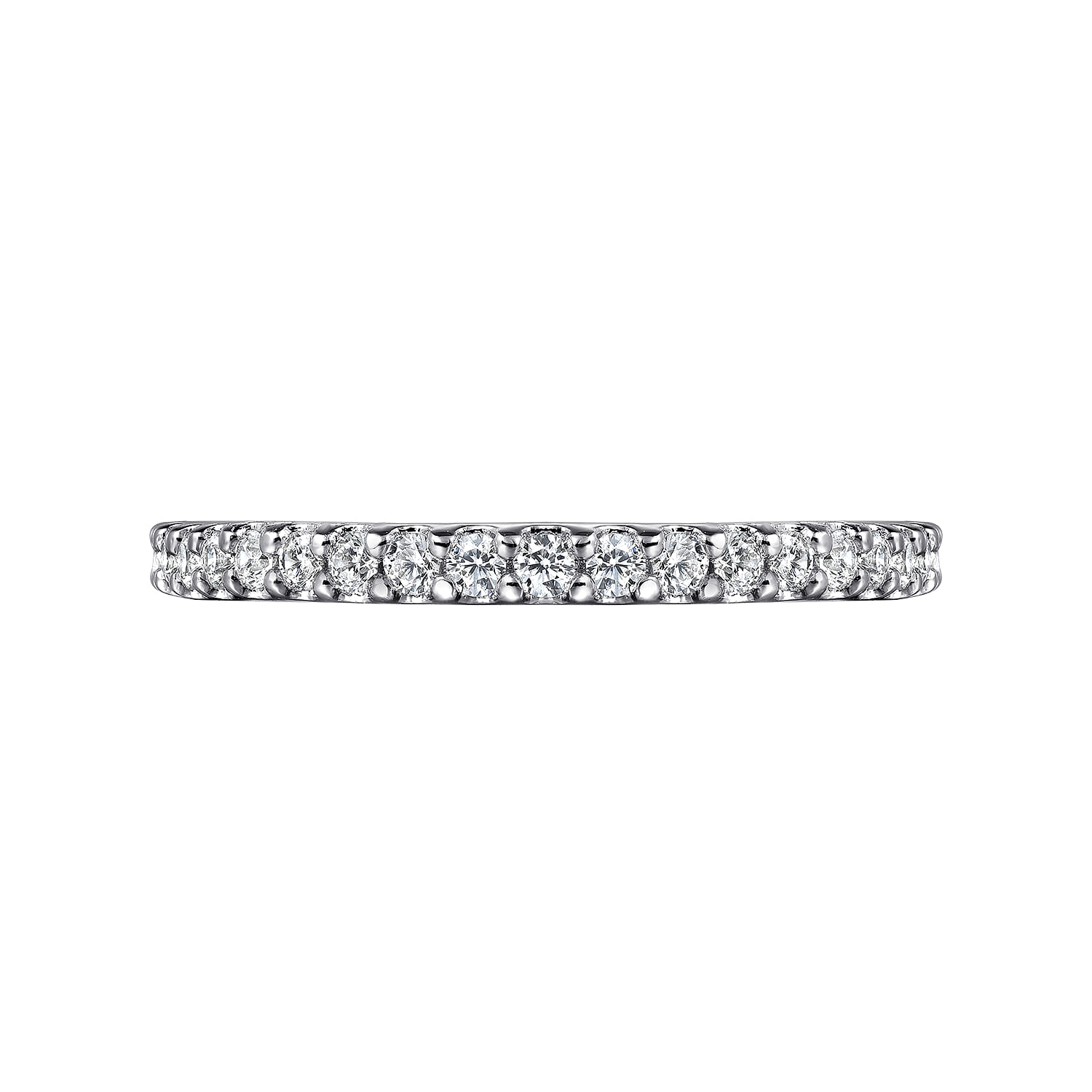 Montreal - 14K White Gold French Pave Set Diamond Eternity Band