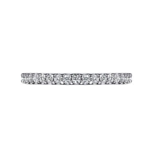 Montreal - 14K White Gold French Pave Set Diamond Eternity Band