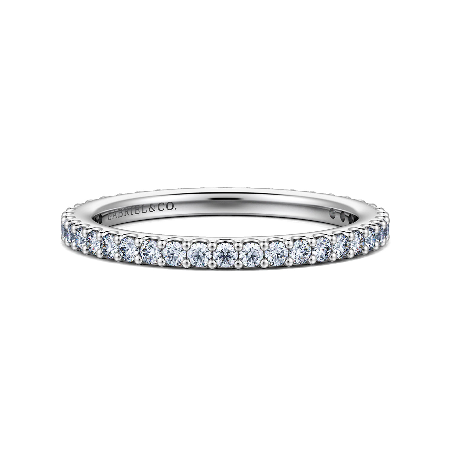 Eternity Band Wedding Ring in 14k White Gold with Round Natural Diamond at Gabriel & Co. - Shot 1
