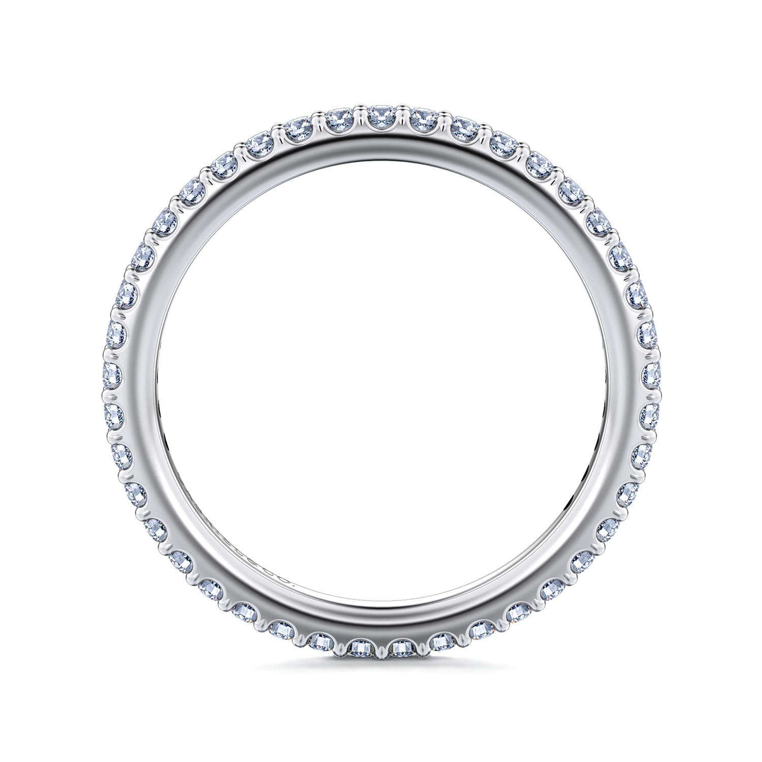 Eternity Band Wedding Ring in 14k White Gold with Round Natural Diamond at Gabriel & Co. - Shot 2