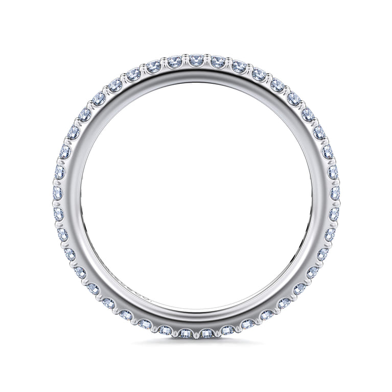 Eternity Band Wedding Ring in 14k White Gold with Round Natural Diamond at Gabriel & Co. - Shot 2