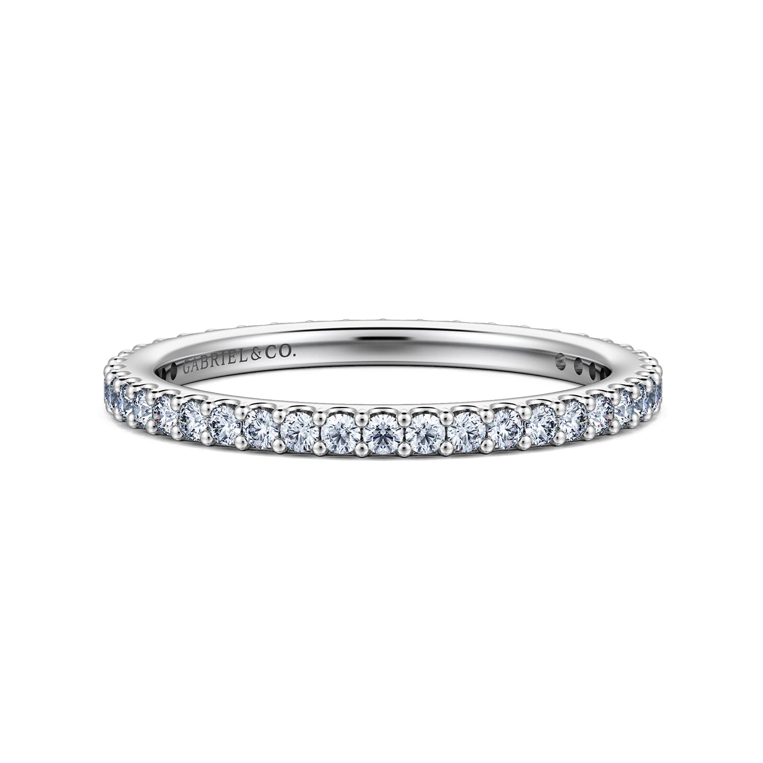 Eternity Band Wedding Ring in 14k White Gold with Round Natural Diamond at Gabriel & Co. - Shot 1