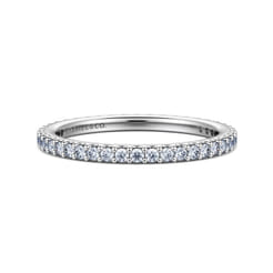 Montreal - 14K White Gold French Pave Set Diamond Eternity Band