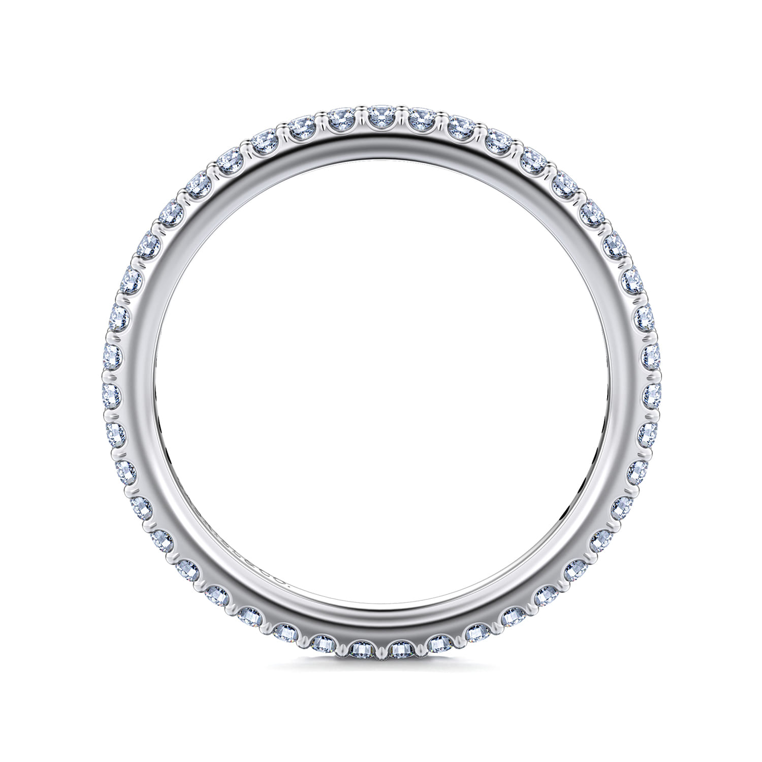 Eternity Band Wedding Ring in 14k White Gold with Round Natural Diamond at Gabriel & Co. - Shot 2