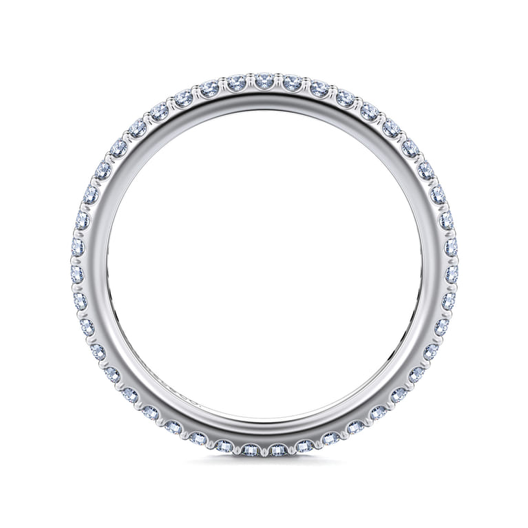 Eternity Band Wedding Ring in 14k White Gold with Round Natural Diamond at Gabriel & Co. - Shot 2
