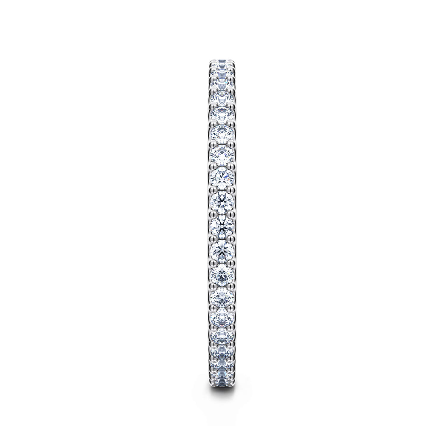 Eternity Band Wedding Ring in 14k White Gold with Round Natural Diamond at Gabriel & Co. - Shot 4