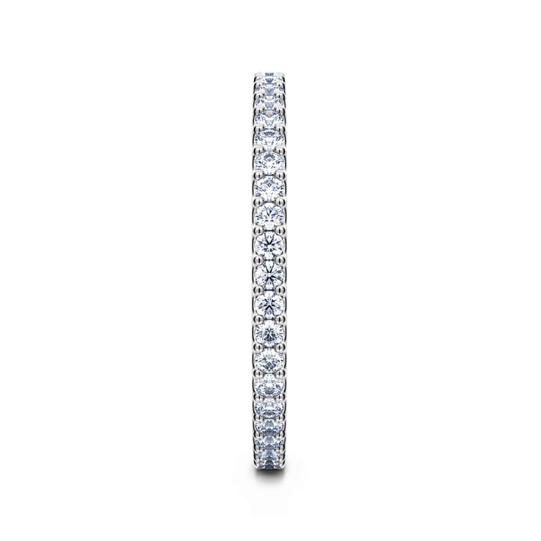 Eternity Band Wedding Ring in 14k White Gold with Round Natural Diamond at Gabriel & Co. - Shot 4