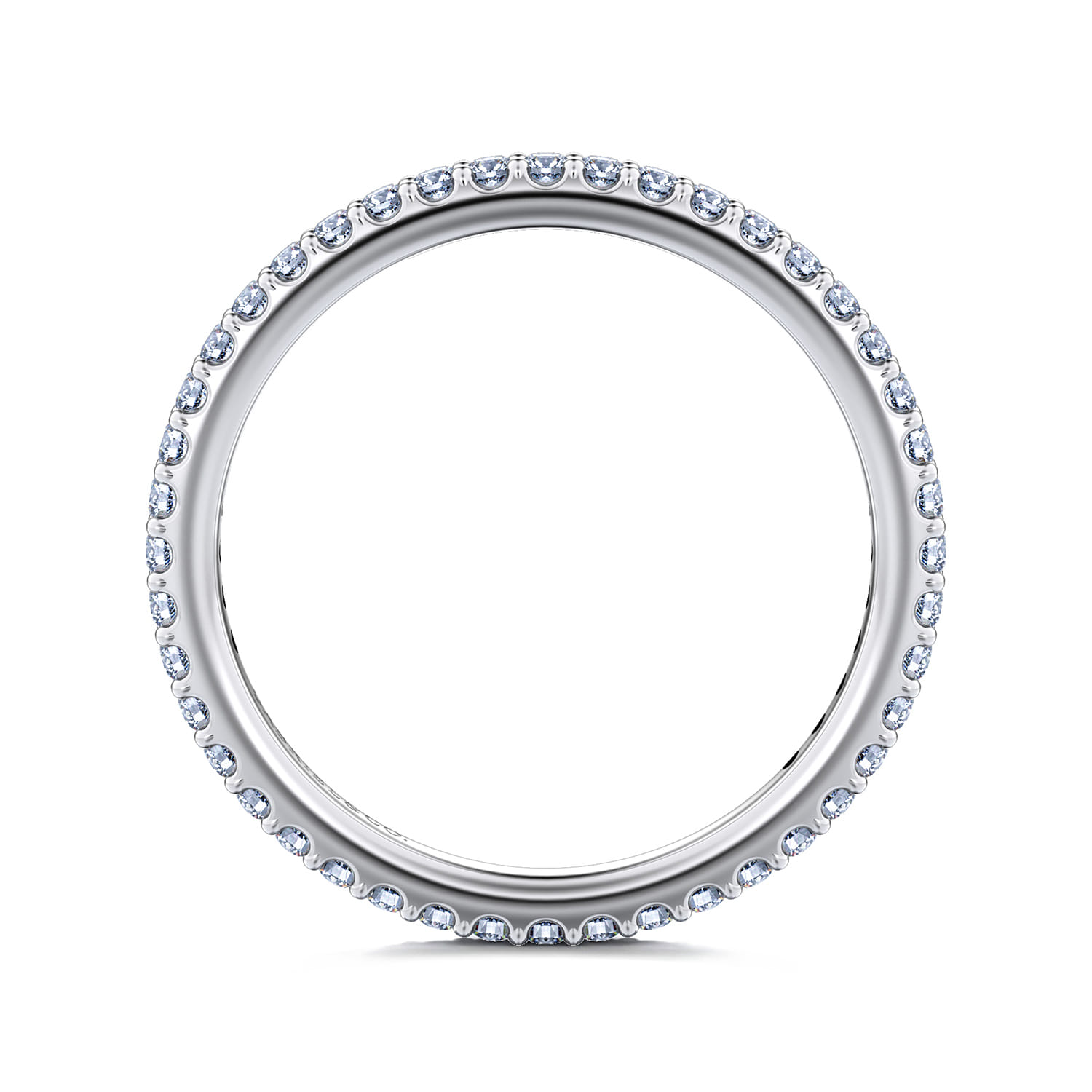 Eternity Band Wedding Ring in 14k White Gold with Round Natural Diamond at Gabriel & Co. - Shot 2