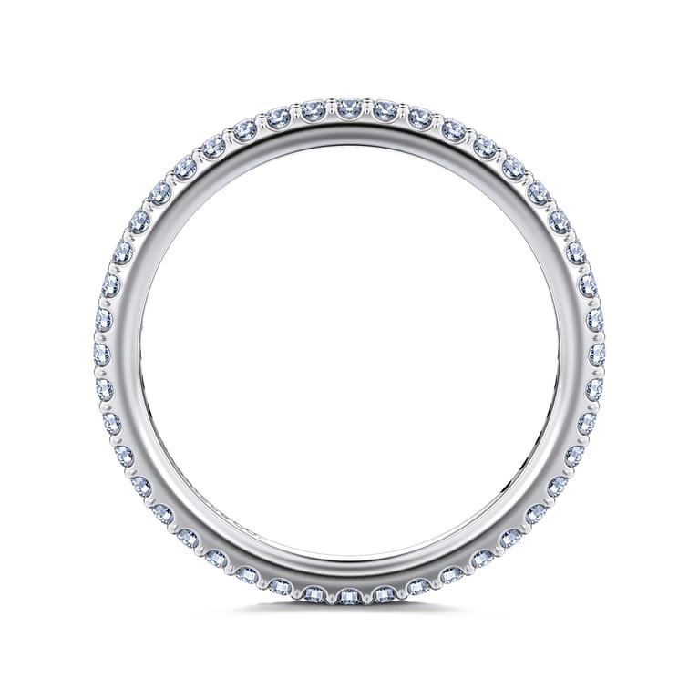 Eternity Band Wedding Ring in 14k White Gold with Round Natural Diamond at Gabriel & Co. - Shot 2
