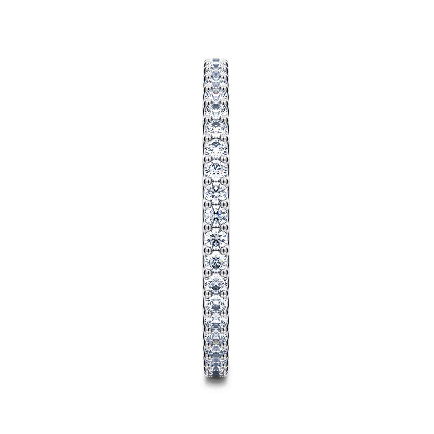 Eternity Band Wedding Ring in 14k White Gold with Round Natural Diamond at Gabriel & Co. - Shot 4