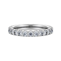 14K White Gold French Pavé Set Diamond Eternity Band