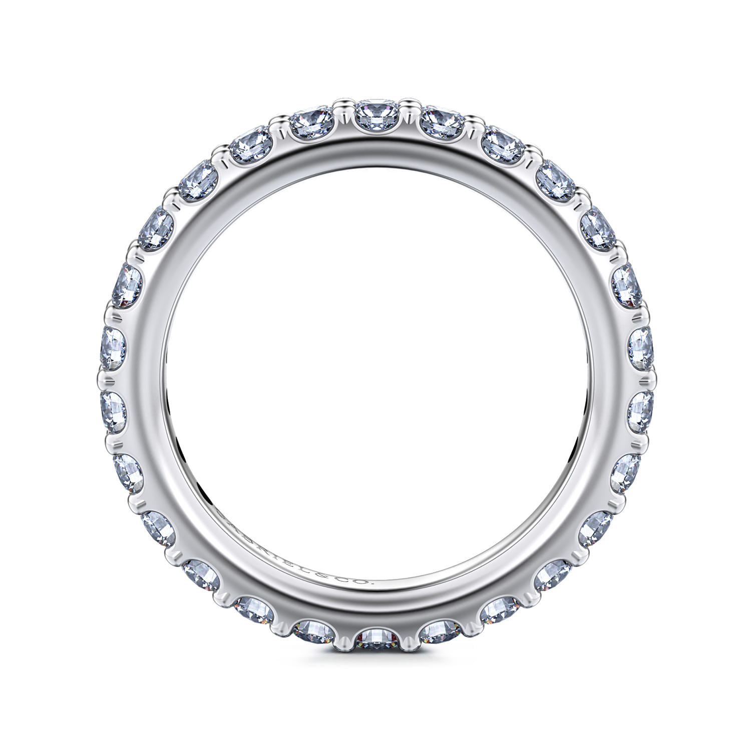 Eternity Band Wedding Ring in 14k White Gold with Round Natural Diamond at Gabriel & Co. - Shot 2