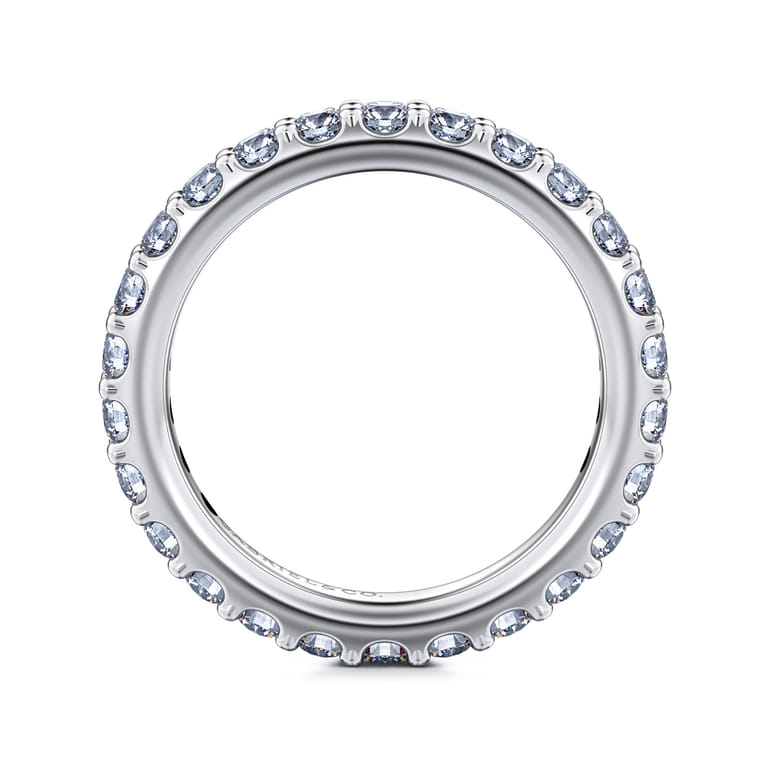 Eternity Band Wedding Ring in 14k White Gold with Round Natural Diamond at Gabriel & Co. - Shot 2