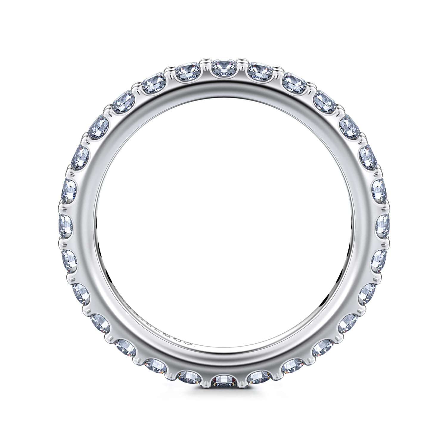 Eternity Band Wedding Ring in 14k White Gold with Round Natural Diamond at Gabriel & Co. - Shot 2