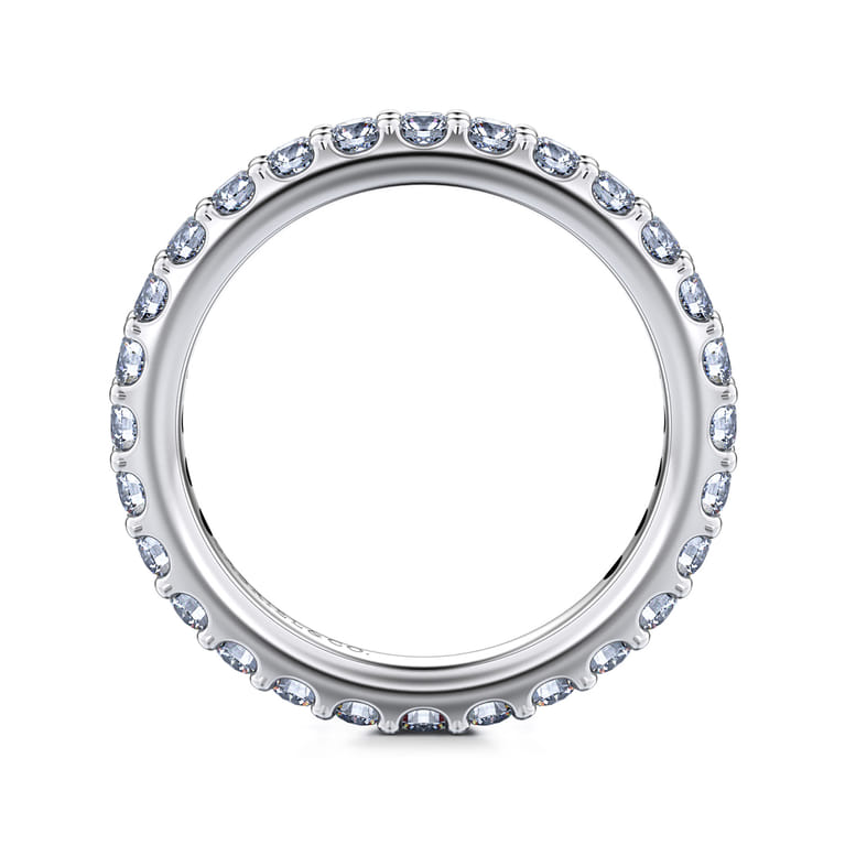Eternity Band Wedding Ring in 14k White Gold with Round Natural Diamond at Gabriel & Co. - Shot 2
