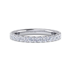 Montreal - 14K White Gold French Pave Set Diamond Eternity Band