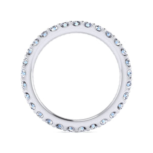 Montreal - 14K White Gold French Pave Set Diamond Eternity Band