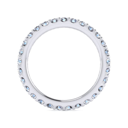 Montreal - 14K White Gold French Pave Set Diamond Eternity Band