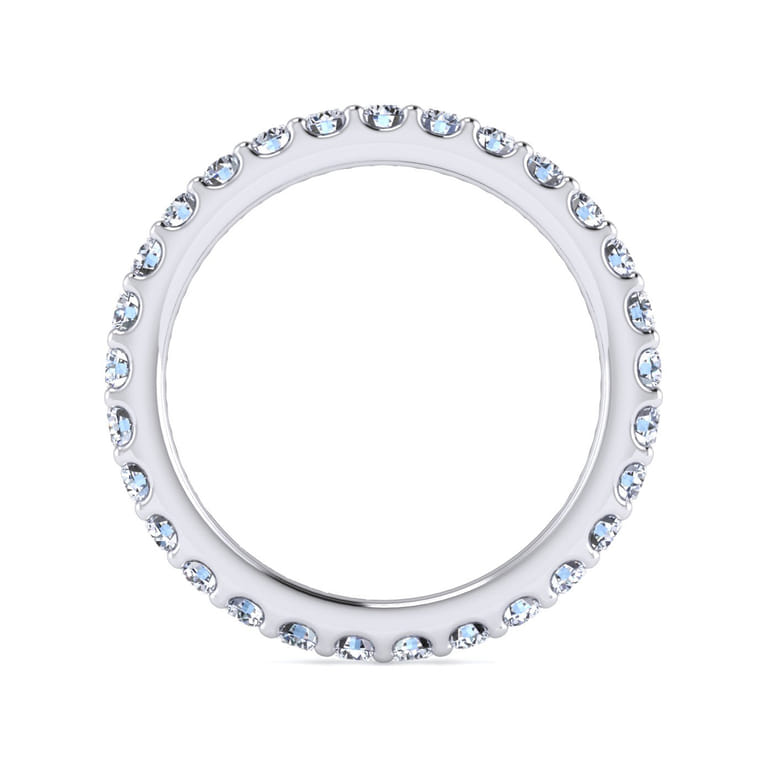 Eternity Band Wedding Ring in 14k White Gold with Round Natural Diamond at Gabriel & Co. - Shot 2