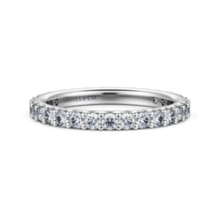 Montreal - 14K White Gold French Pave Set Diamond Eternity Band