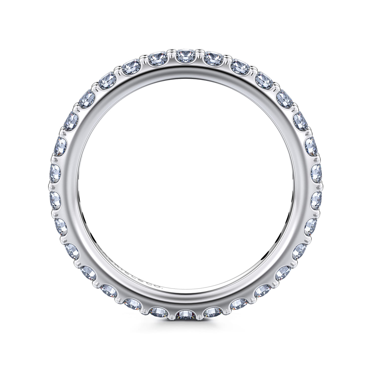 Eternity Band Wedding Ring in 14k White Gold with Round Natural Diamond at Gabriel & Co. - Shot 2