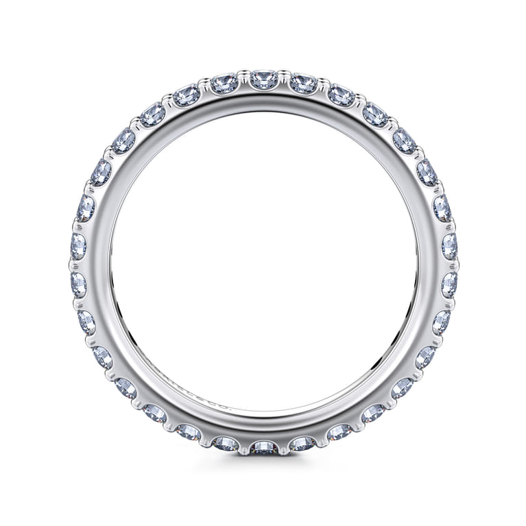 Eternity Band Wedding Ring in 14k White Gold with Round Natural Diamond at Gabriel & Co. - Shot 2