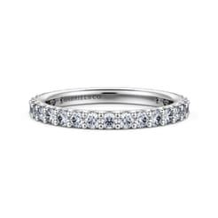 Montreal - 14K White Gold French Pave Set Diamond Eternity Band