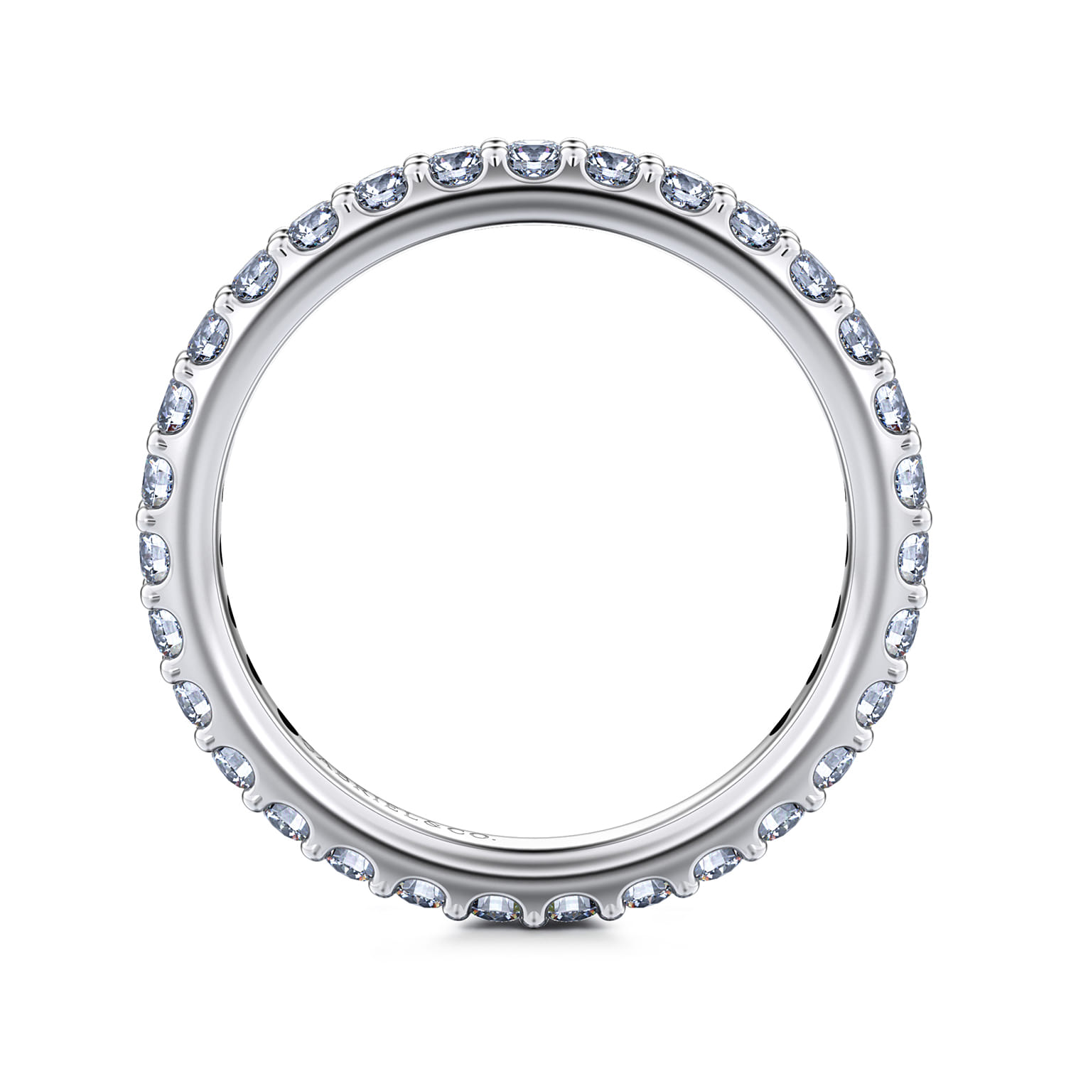 Eternity Band Wedding Ring in 14k White Gold with Round Natural Diamond at Gabriel & Co. - Shot 2